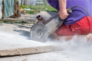 dry concrete cutting with tool